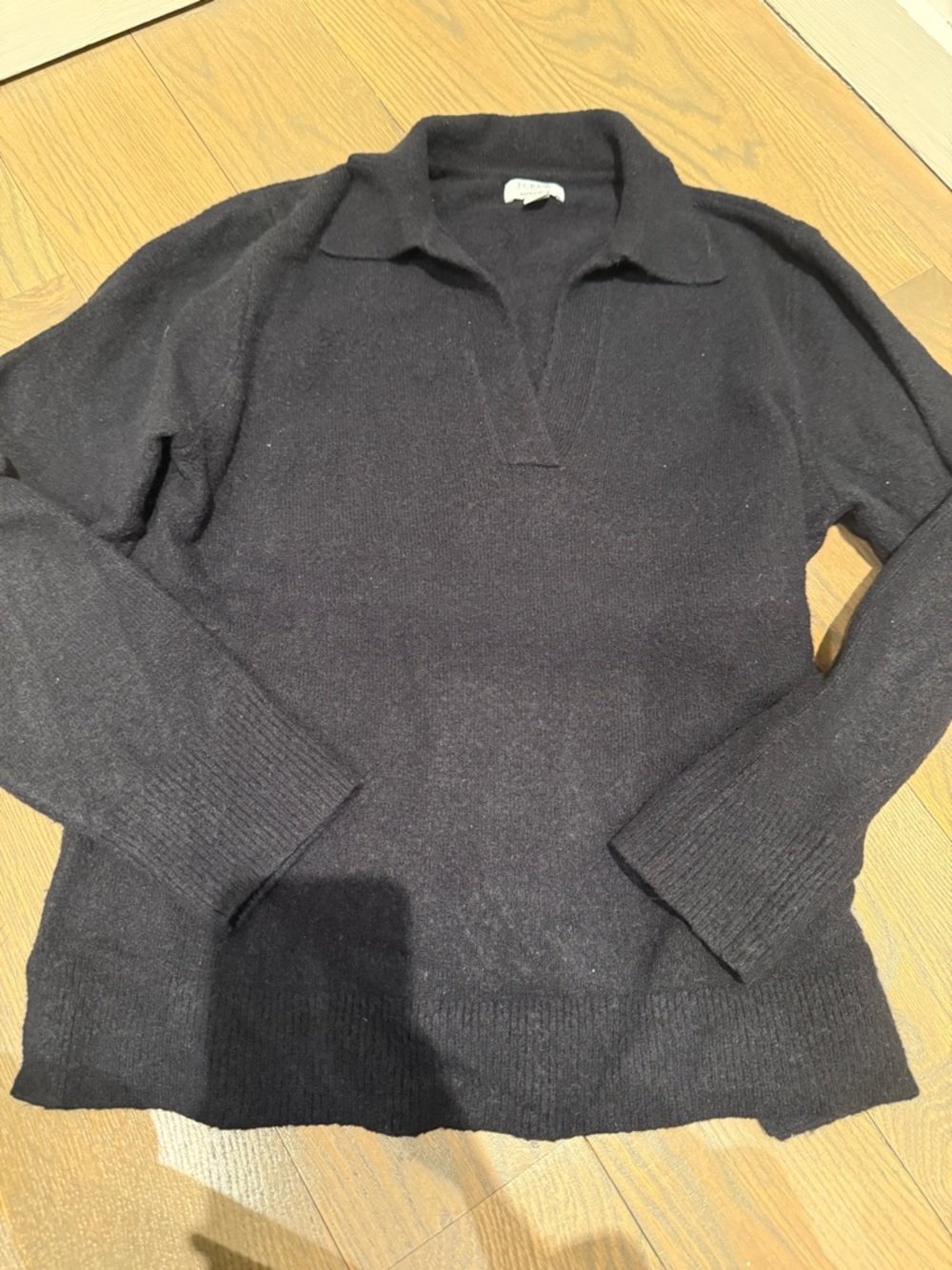 J. Crew women’s Black V-Neck Collared Sweater